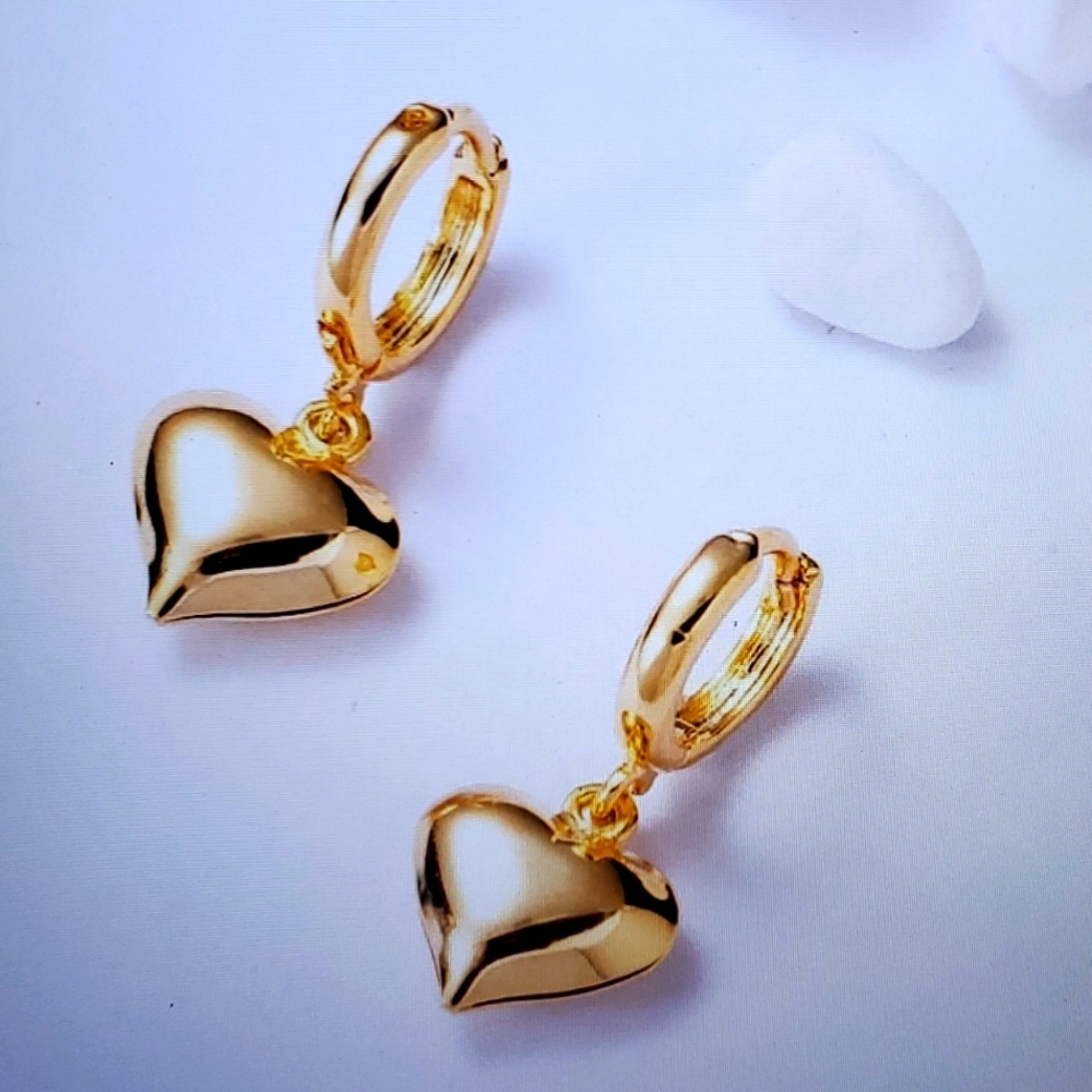 18bK Gold Plated Stainless Steel Dangle Drop Earrings Women's Gift